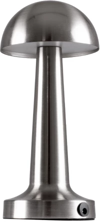 GloboStar® COCO 76510 Μοντέρνο Επιτραπέζιο Φωτιστικό Πορτατίφ LED 1.5W 105lm 120° DC 5V Επαναφορτιζόμενο με Μπαταρία Li-ion 1800mAh - Διακόπτη Αφής με 3 Εντάσεις Φωτισμού Θερμό Λευκό 2700K Dimmable - Φ10 x 22cm - Ασημί