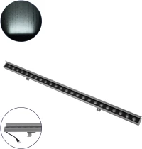 GloboStar® WASHER-FAIA 90188 Μπάρα Φωτισμού Wall Washer με Αντιθαμβωτική Γρίλια LED 24W 2400lm 15° DC 24V Αδιάβροχο IP65 L100 x W4 x H5.5cm Ψυχρό Λευκό 6000K - Ασημί - 3 Years Warranty