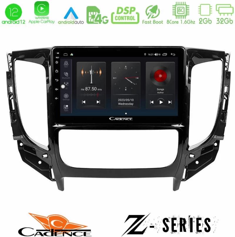 Cadence Z Series Mitsubishi L200 2016-> & Fiat Fullback (Auto A/C) 8core Android12 2+32GB Navigation Multimedia Tablet 9"