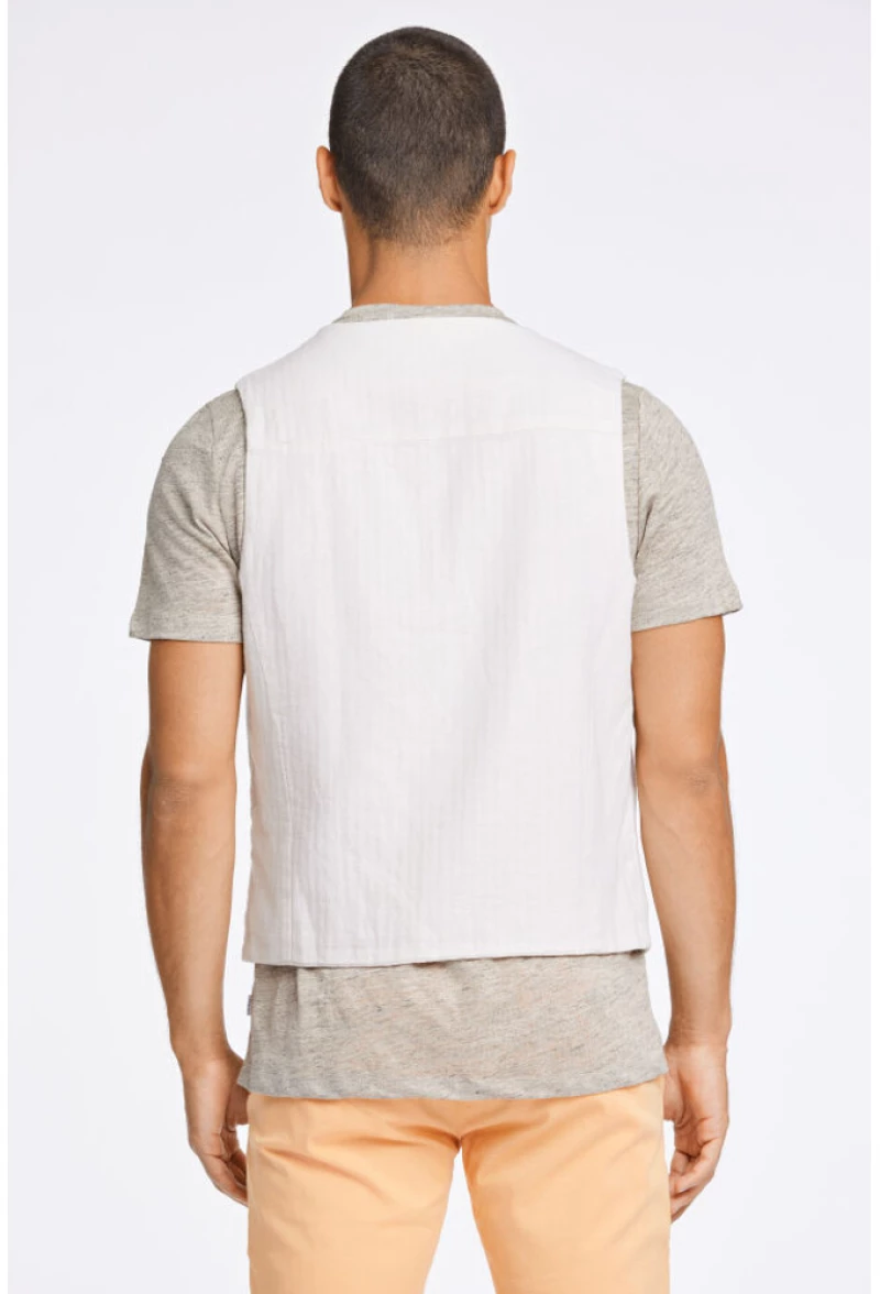 Lindbergh Men's Waistcoat Linen White