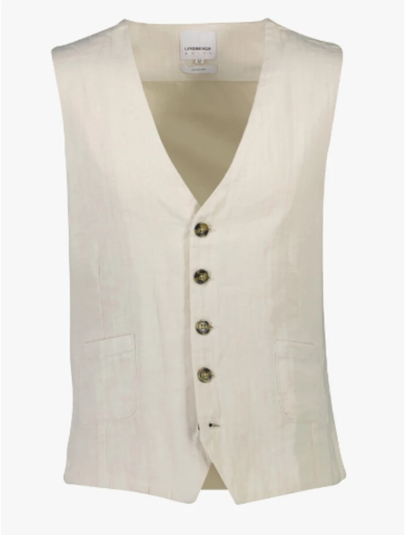 Lindbergh Men's Waistcoat Linen White