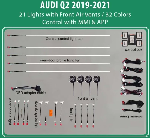 DIQ AMBIENT AUDI Q2 mod. 2019> (Digital iQ Ambient Light Audi Q2 mod. 2019-2021, 21 Lights)