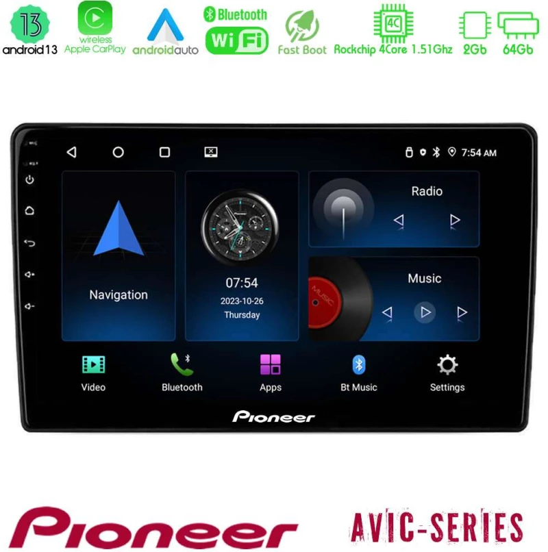 Pioneer AVIC 4Core Android13 2+64GB Honda CR-V 2019-+gt; Navigation Multimedia Tablet 10"