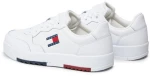 Tommy Jeans ανδρικό δερμάτινο sneaker retro basket λευκό EM0EM01397-YBS