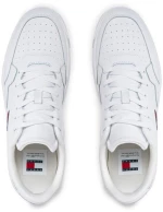 Tommy Jeans ανδρικό δερμάτινο sneaker retro basket λευκό EM0EM01397-YBS