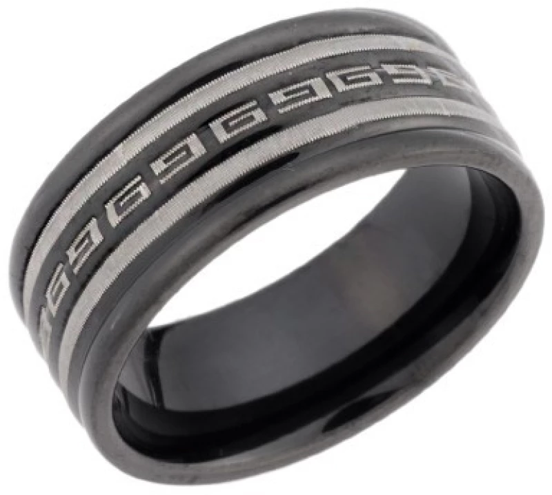 Δαχτυλίδι Senza Unisex Black Steel, με μαίανδρο SSD5011BK