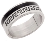 Δαχτυλίδι Senza Unisex Black και  Silver Steel, με μαίανδρο SSD5101SB