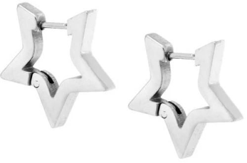 Σκουλαρίκια Κρίκοι Αστέρι SENZA Gold Plated Steel 1.9 cm SSD4742SR