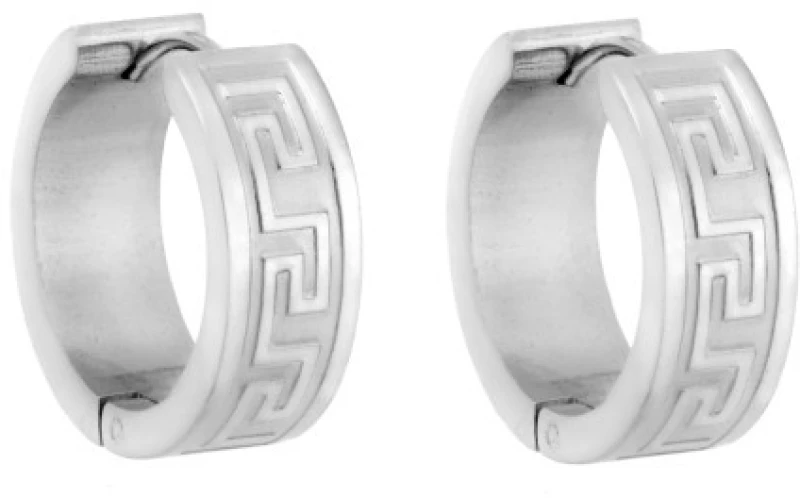 Σκουλαρίκια SENZA Steel, κρίκος με μαίανδρο 2 cm SSD5022SR