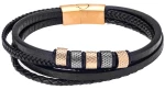 Βραχιόλι Senza Men`s Steel Black Leather Strap SSD4778GDGM