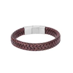 Βραχιόλι Senza Men`s Steel Brown Leather Strap SSD4958SBN