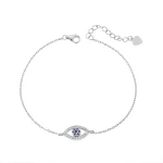 Βραχιόλι Senza Silver 925, Ματάκι μπλε με ζιργκόν SSR3089SR