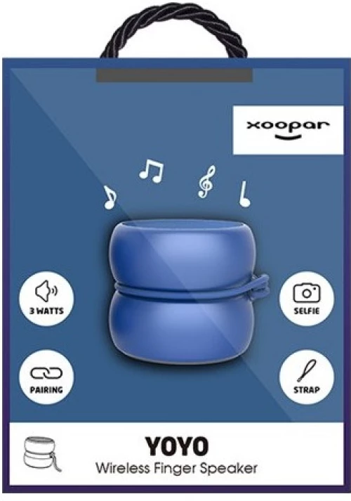Φορητό Bluetooth Ηχείο Xoopar Yoyo Finger Speaker 3W & TWS Metallic Blue