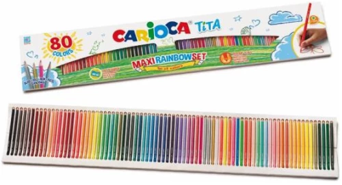 Carioca Tita Maxi Rainbow Σετ Ξυλομπογιές 80τμχ 42890