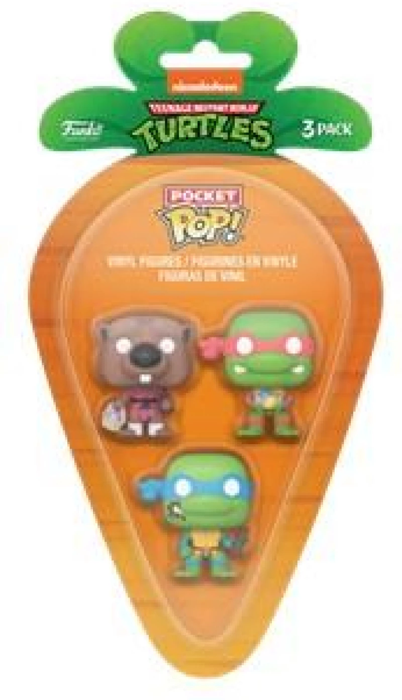 Funko 3-Pack Carrot Pocket Pop!: Teenage Mutant Ninja Turtles (Pdq) Vinyl Figures