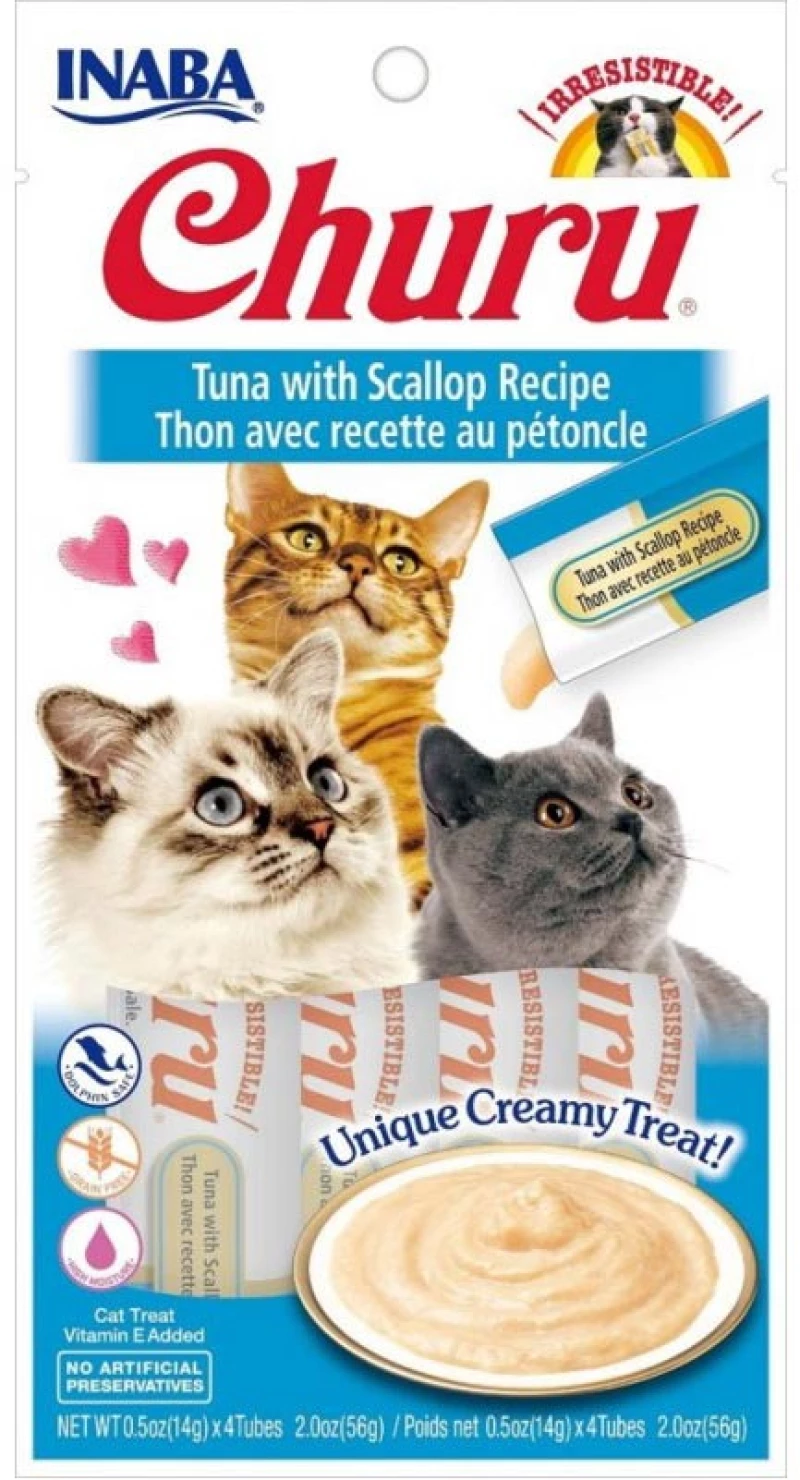 Inaba Ciao Churu Cat Κρεμώδης Λιχουδιά με Τόνο και Χτένια 56gr