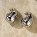 Σκουλαρίκια Ατσάλι Με Σχέδιο Drops 1,5cm 65894 Ασημί Ασημί