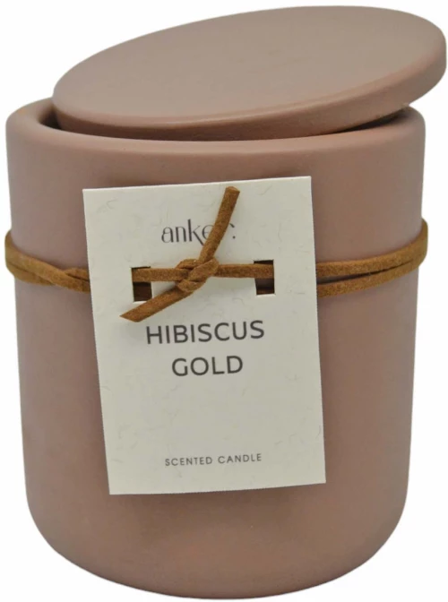 ΑΡΩΜΑΤΙΚΟ ΚΕΡΙ HIBISCUS GOLD ΣΕ ΤΣΙΜΕΝΤΕΝΙΟ ΔΟΧΕΙΟ ΜΕ ΚΑΠΑΚΙ 8,8x8,8x10εκ. ANKOR