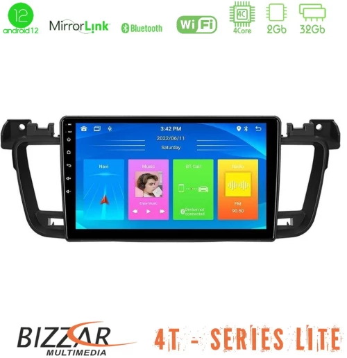 Bizzar 4T Series Peugeot 508 2010-2018 4Core Android12 2+32GB Navigation Multimedia Tablet 9"
