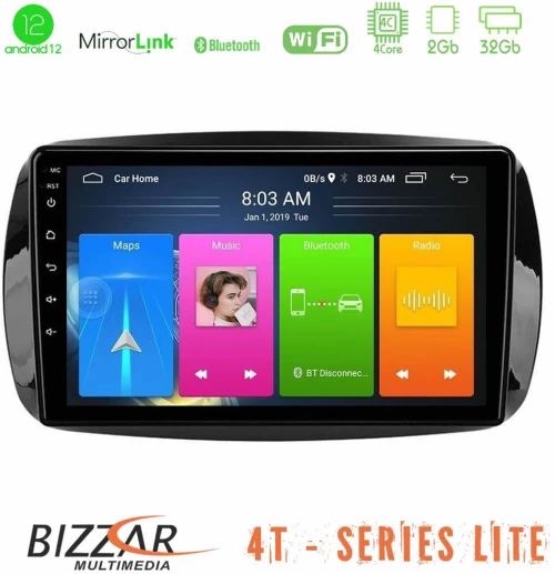 Bizzar 4T Series Smart 453 4Core Android12 2+32GB Navigation Multimedia Tablet 9"