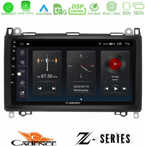 Cadence Z Series Mercedes A/B/Vito/Sprinter Class 8core Android12 2+32GB Navigation Multimedia Tablet 9"