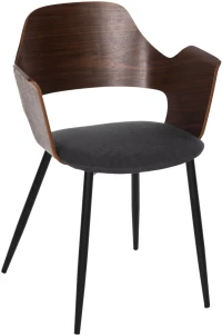ΚΑΡΕΚΛΑ VELP HM9616.04 ΞΥΛΟ ΣΕ ΚΑΡΥΔΙ-ΓΚΡΙ ΥΦΑΣΜΑ-ΜΑΥΡΑ ΜΕΤΑΛ. ΠΟΔΙΑ 55,5x50x79Υεκ.