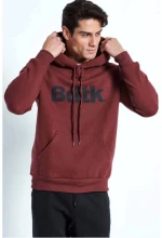 Ανδρική Μπλούζα Φούτερ Με Κουκούλα Body Talk Basic Line Big Logo Μπορντό  Μπορντό
