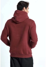 Ανδρική Μπλούζα Φούτερ Με Κουκούλα Body Talk Basic Line Big Logo Μπορντό  Μπορντό