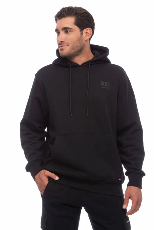 Ανδρικό Φούτερ Be Nation Logo Hoodie Μαύρο  Μαύρο