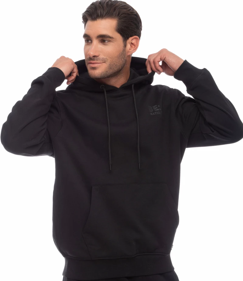 Ανδρικό Φούτερ Be Nation Logo Hoodie Μαύρο  Μαύρο