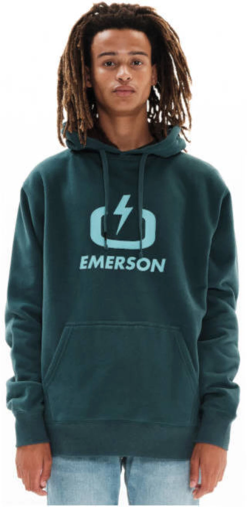 Ανδρική Φούτερ Με Κουκούλα Emerson Big Logo Πράσινο  Πράσινο