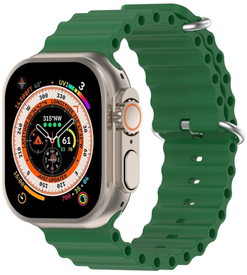 OceanWave Version Λουράκι Σιλικόνης για Apple Watch 42/44/45/49mm - Alfalfa Grass OEM