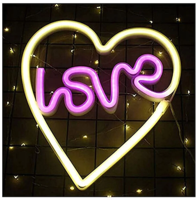 Forever Light Φωτιστικό Neon Love Heart Πολύχρωμο (NNE02)