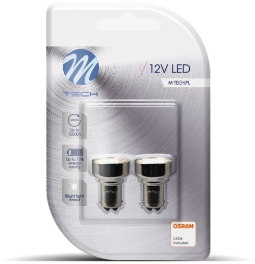 P21/5W 12V BAY15d 19xSMD2835 LED OSRAM ΛΕΥΚΟ BLISTER 2ΤΕΜ. M-TECH