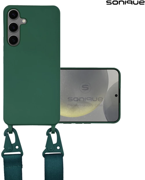 Θήκη Σιλικόνης με Strap CarryHang Sonique Samsung Galaxy S24 Πράσινο Σκούρο - Sonique - Πράσινο Σκούρο - Galaxy S24 - Θήκες Πλάτης