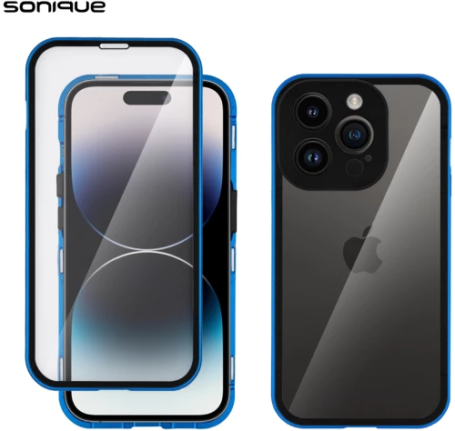 Μαγνητική Μεταλλική Θήκη 360° Full Protector Sonique για Apple iPhone 14 Pro Μπλέ - Sonique - Μπλέ - iPhone 14 Pro - Θήκες Πλάτης