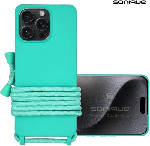 Θήκη Σιλικόνης με Κορδόνι CarryHang Sonique Apple iPhone 15 Pro Max Γαλάζιο - Sonique - Γαλάζιο - iPhone 15 Pro Max - Θήκες Πλάτης