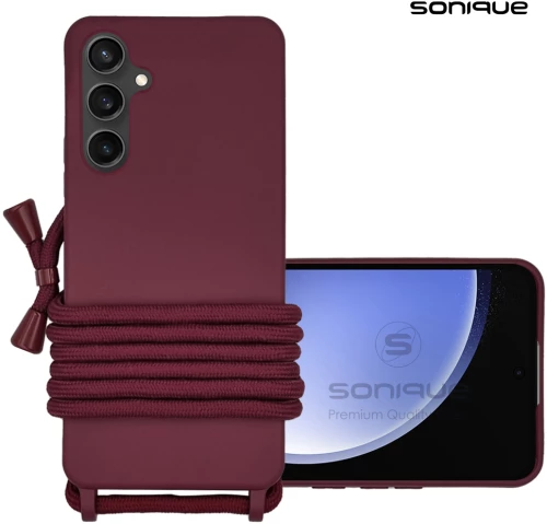 Θήκη Σιλικόνης με Κορδόνι CarryHang Sonique Samsung Galaxy S23 FE Μπορντώ - Sonique - Μπορντώ - Galaxy S23 FE - Θήκες Πλάτης