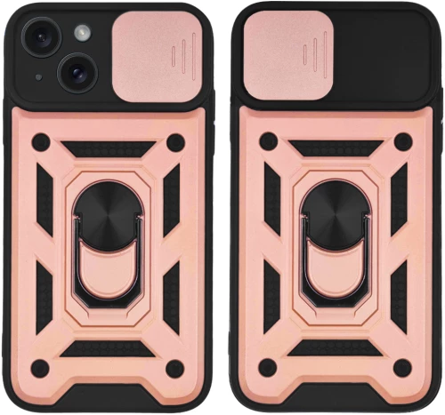 Θήκη Ring Armor CamPro Sonique για Apple iPhone 15 Ροζ Χρυσό - Sonique - Ροζ Χρυσό - iPhone 15 - Θήκες Πλάτης