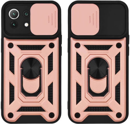 Θήκη Ring Armor CamPro Sonique για Xiaomi Mi 11 Lite 4G / Mi 11 Lite 5G Ροζ Χρυσό - Sonique - Ροζ Χρυσό - Mi 11 Lite 4G, Mi 11 Lite 5G - Θήκες Πλάτης