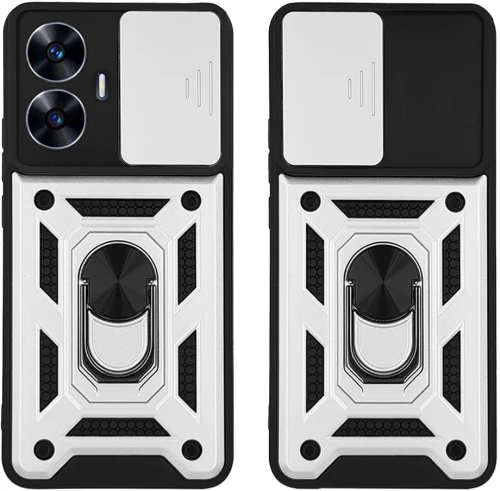 Θήκη Ring Armor CamPro Sonique Realme C55 Ασημί - Sonique - Ασημί - Realme C55 - Θήκες Πλάτης
