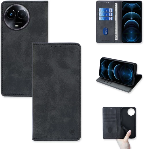 Θήκη Πορτοφόλι Vintage Magnet Wallet Sonique Realme Realme 11 5G Μαύρο - Sonique - Μαύρο - Realme 11 5G - Θήκη Πορτοφόλι