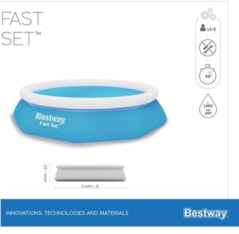 Πισίνα Φουσκωτη Bestway Fast Set Pool 244 x 61cm - 57450