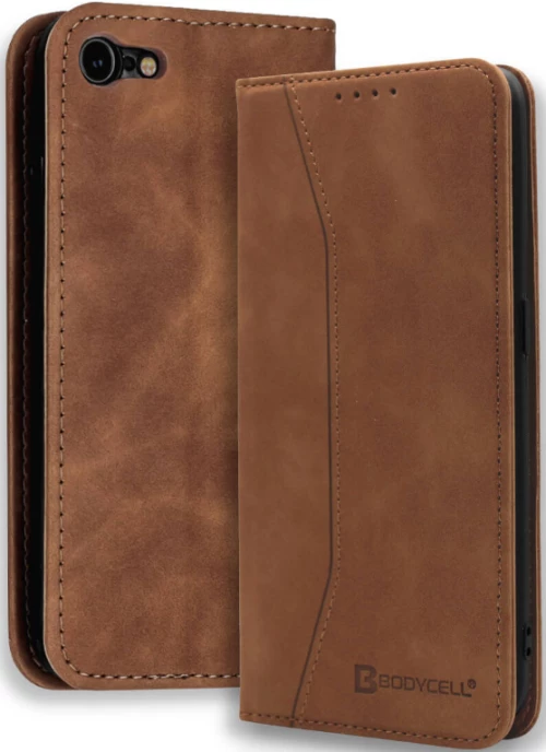 Bodycell Θήκη - Πορτοφόλι Apple iPhone SE 2022 / 2020 / 8 / 7 - Brown (5206015057427)
