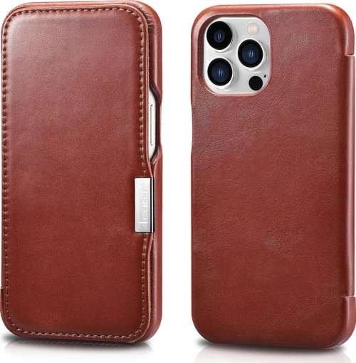 iCarer Vintage Series Side-Open Δερμάτινη Θήκη Apple iPhone 13 Pro Max - Red (RIX1308-RD)