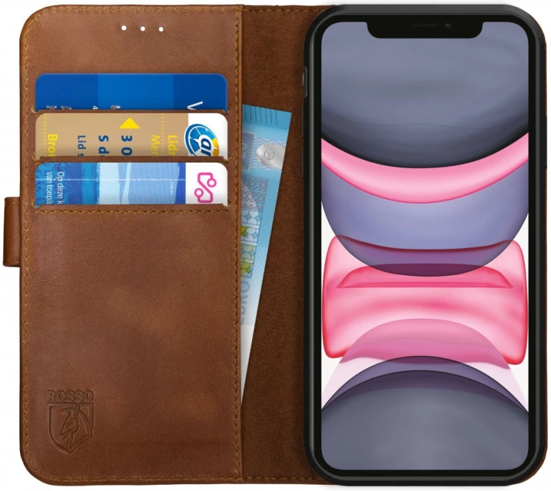 Rosso Deluxe Δερμάτινη Θήκη Πορτοφόλι Apple iPhone 11 - Brown (8719246206061)