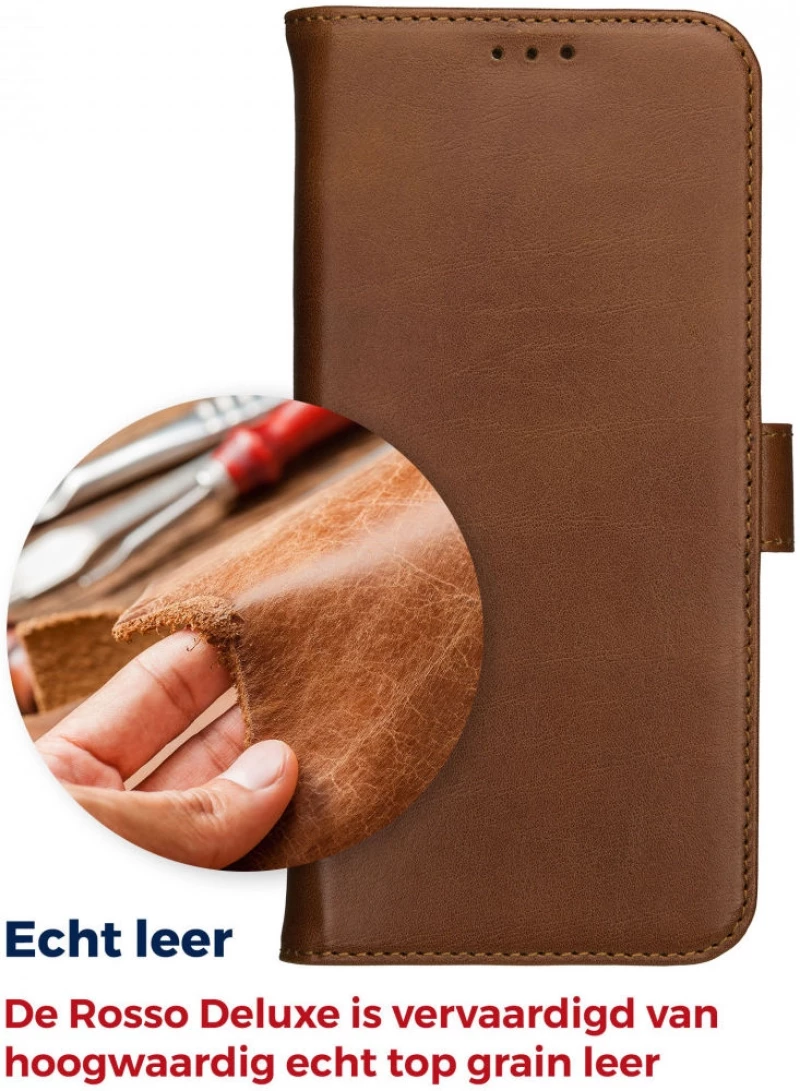 Rosso Deluxe Δερμάτινη Θήκη Πορτοφόλι Apple iPhone 11 - Brown (8719246206061)