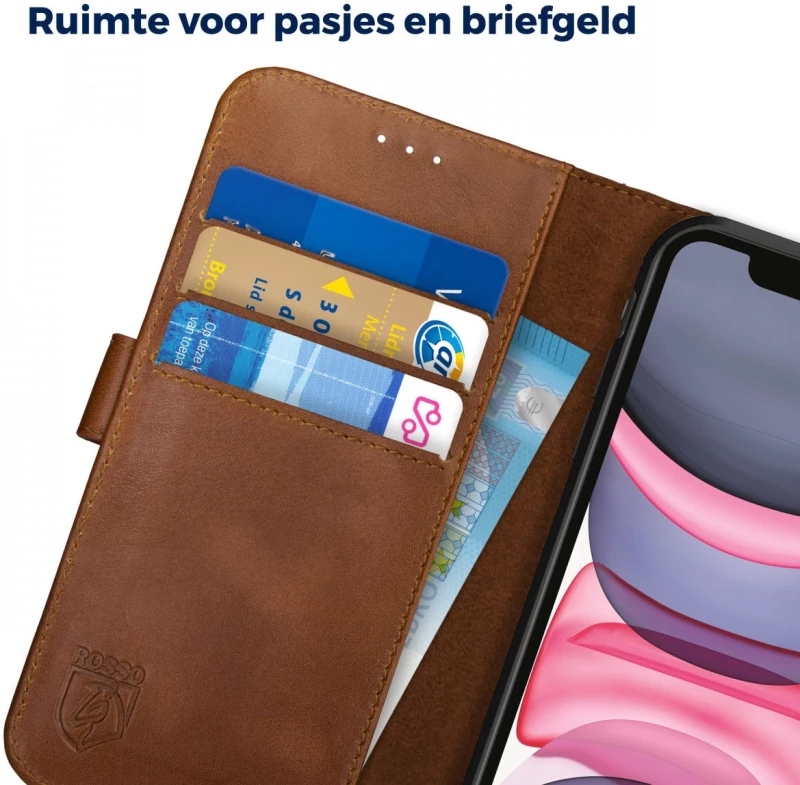 Rosso Deluxe Δερμάτινη Θήκη Πορτοφόλι Apple iPhone 11 - Brown (8719246206061)