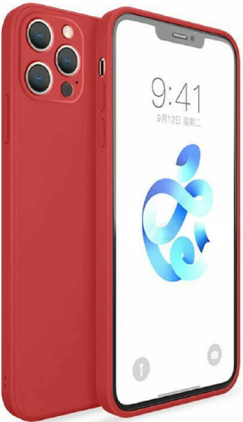 Bodycell Square Liquid Θήκη Σιλικόνης - Apple iPhone 13 Pro Max - Red (5206015058240)