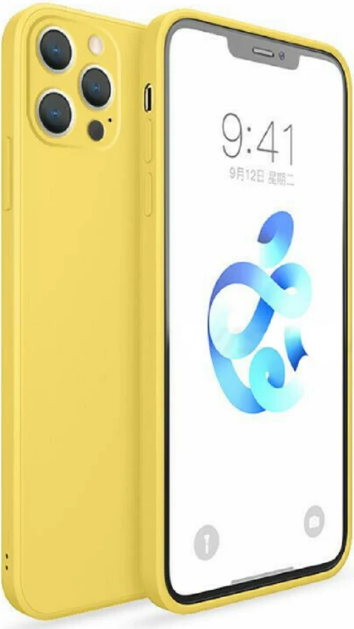 Bodycell Square Liquid Θήκη Σιλικόνης - Apple iPhone 12 Pro Max - Yellow (5206015060267)